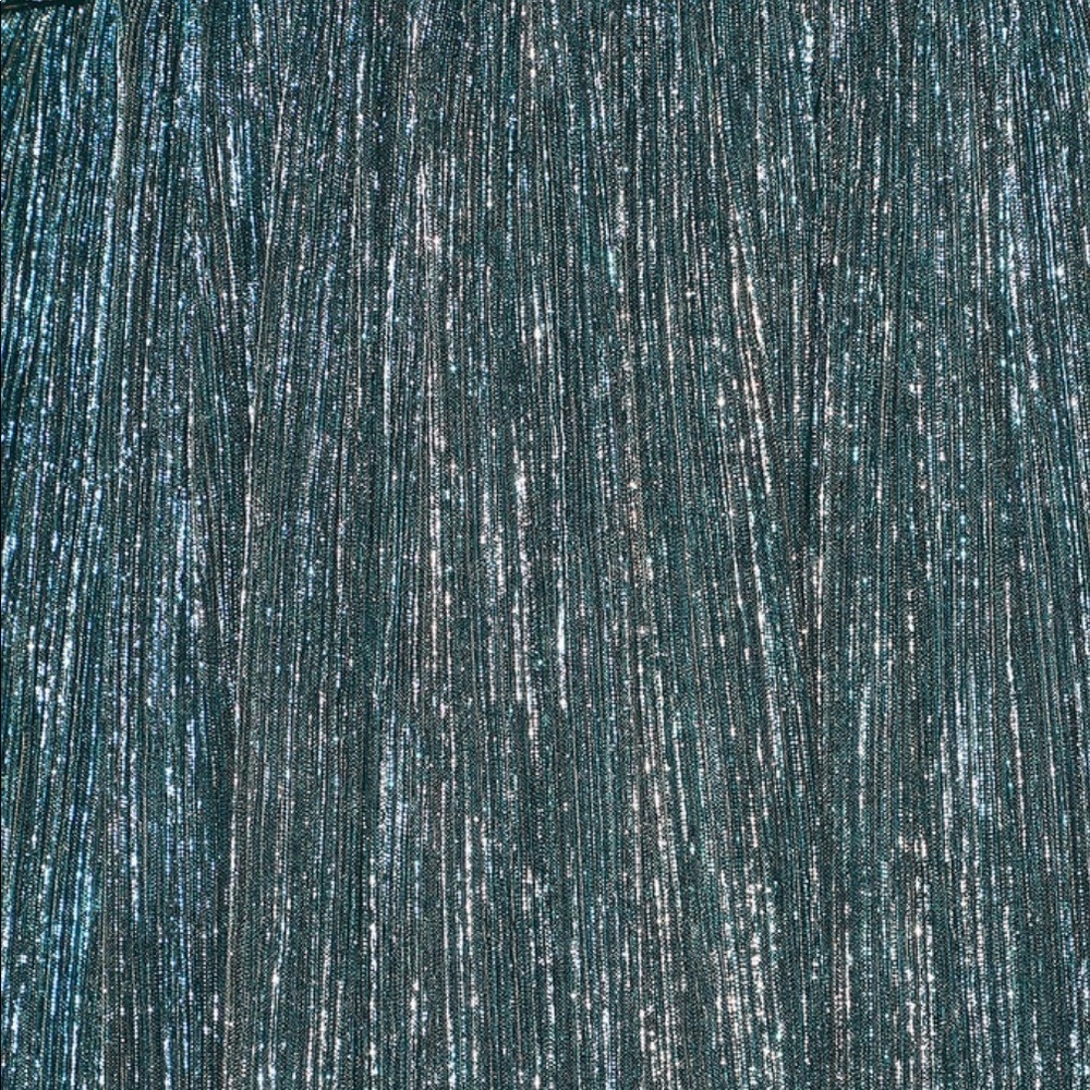 Lulu’s Ailey Gold and Teal Blue Skater Mini Dress w/ Metallic Gold Threading NWT - Picture 3 of 14